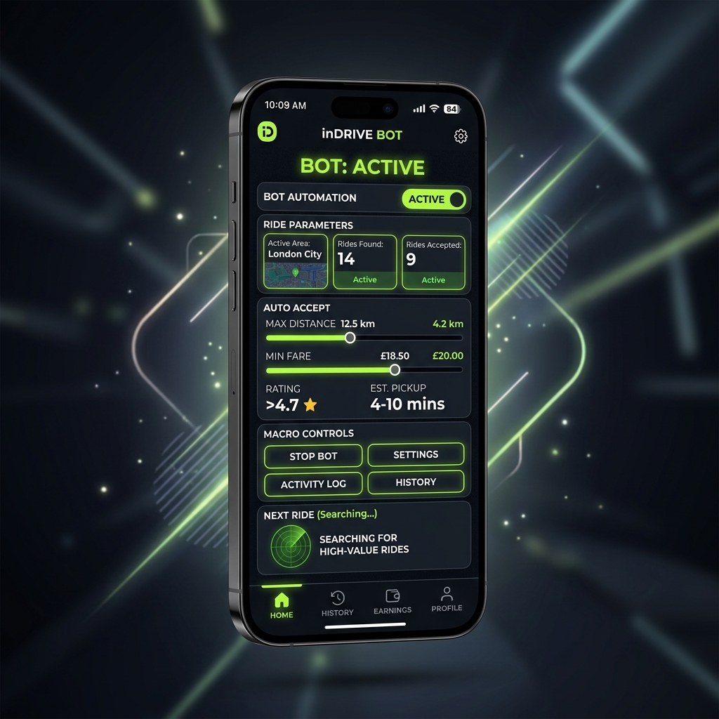 inDrive Bot Interface Mockup